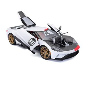 Maisto 2021 Ford GT #98 White Heritage Edition 1/18 Diecast Model Car 31390 (31390HE)