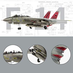 Lose Fun Park Diecast 1：100 F-14 Tomcat Fighter Attack Airplanes Military Display Model Aircraft for Collection or Gift