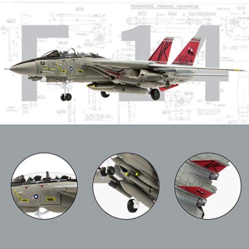 Lose Fun Park Diecast 1：100 F-14 Tomcat Fighter Attack Airplanes Military Display Model Aircraft for Collection or Gift