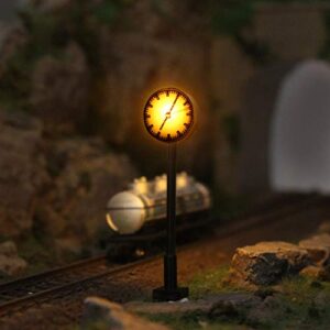 LQS62 3pcs Model Railway N Scale 1:160 Lights Platform Clock Track Lamp (N Scale)