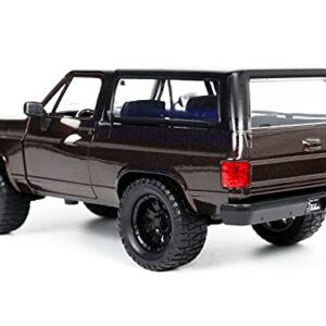 1980 Chevy Blazer Dark Brown Metallic with Black Top with Extra Wheels Just Trucks Series 1/24 Diecast Model Car by Jada 33017