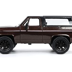 1980 Chevy Blazer Dark Brown Metallic with Black Top with Extra Wheels Just Trucks Series 1/24 Diecast Model Car by Jada 33017