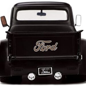 Jada Toys Just Trucks 1:24 1956 Ford F-100 Die-cast Car Black/Brown with Tire Rack, Toys for Kids and Adults