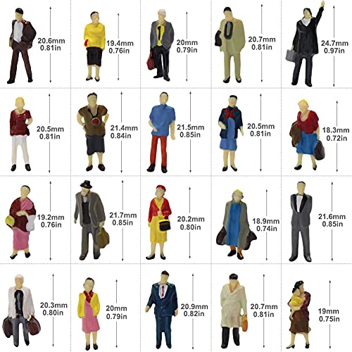 P8712 40pcs All Standing Pose Figures Assorted HO Scale Person Model Train Street People Desktop Decoration