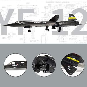 Lose Fun Park 1：144 SR 71 Blackbird Plane Model Diecast Military Fighter Attack Airplane Models Aircraft with Stand