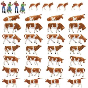 farm animals figure set,an8705 36pcs 1:87 well painted model cows and figures for ho scale model train scenery layout miniature landscape new