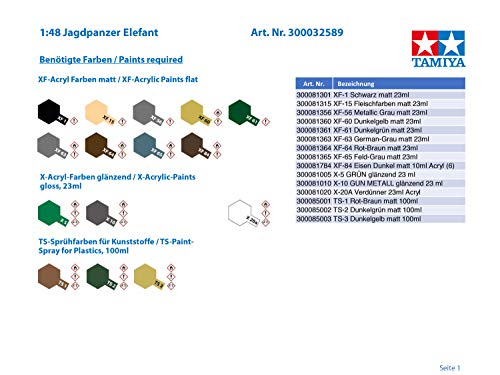 TAMIYA 32589 1/48 German Tank Destroyer Elefant Plastic Model Kit