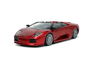 jada toys hyper-spec 1:24 lamborghini murcielago roadster die-cast car red, toys for kids and adults