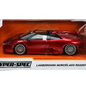 Jada Toys Hyper-Spec 1:24 Lamborghini Murcielago Roadster Die-cast Car Red, Toys for Kids and Adults