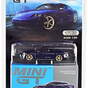 Truescale Miniatures Taycan Turbo S Gentian Blue Metallic Edition to 2400 Pieces Worldwide 1/64 Diecast Model Car by True Scale Miniatures MGT00339