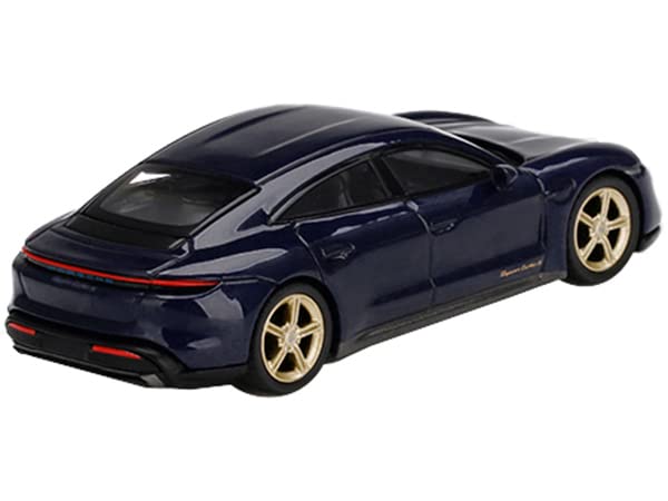 Truescale Miniatures Taycan Turbo S Gentian Blue Metallic Edition to 2400 Pieces Worldwide 1/64 Diecast Model Car by True Scale Miniatures MGT00339