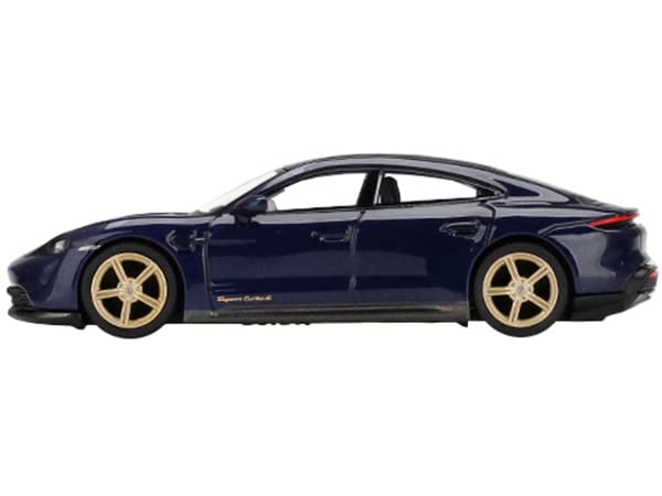 Truescale Miniatures Taycan Turbo S Gentian Blue Metallic Edition to 2400 Pieces Worldwide 1/64 Diecast Model Car by True Scale Miniatures MGT00339