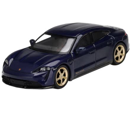 Truescale Miniatures Taycan Turbo S Gentian Blue Metallic Edition to 2400 Pieces Worldwide 1/64 Diecast Model Car by True Scale Miniatures MGT00339