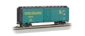 bachmann industries aar 40′ steel box car new york, susquehanna and western (suzy q) train car, n scale
