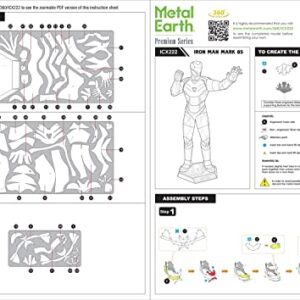 Metal Earth Premium Series Marvel Iron Man Mark LXXXV 3D Metal Model Kit Bundle with Tweezers Fascinations