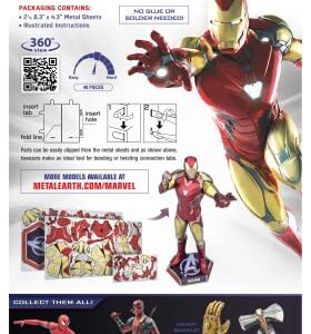 Metal Earth Premium Series Marvel Iron Man Mark LXXXV 3D Metal Model Kit Bundle with Tweezers Fascinations