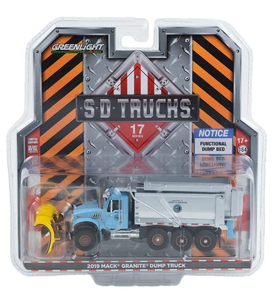 Greenlight 45170 B Sd Trucks Series 17 2019 Mack Granite Dump Truck With Snow Plow And Salt 