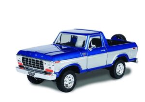 motor max 1978 ford bronco ranger xlt w/ spare tire, blue 79372 – 1/24 scale diecast car