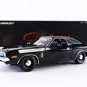 1970 Challenger R/T 426 HEMI The Black Ghost Black with White Tail Stripe 1/18 Diecast Model Car by Greenlight 13614