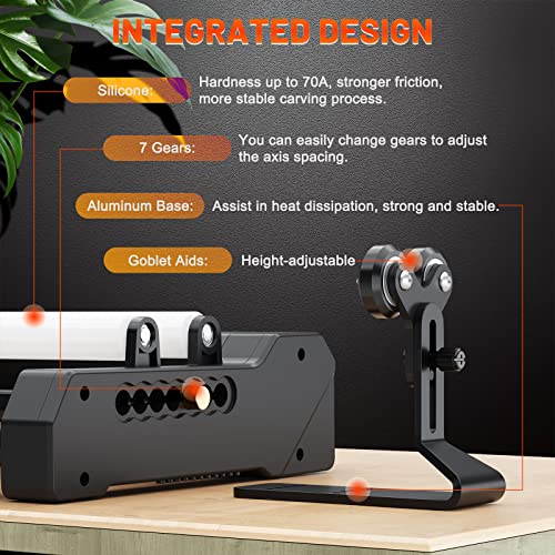 DEWALLIE Laser Rotary Roller, Laser Engraver Y-axis Rotary Roller 360° Rotation for Engraving Cylindrical Objects Cans with 7 Angle Adjustment Diameters for Different Size