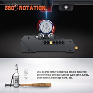 DEWALLIE Laser Rotary Roller, Laser Engraver Y-axis Rotary Roller 360° Rotation for Engraving Cylindrical Objects Cans with 7 Angle Adjustment Diameters for Different Size