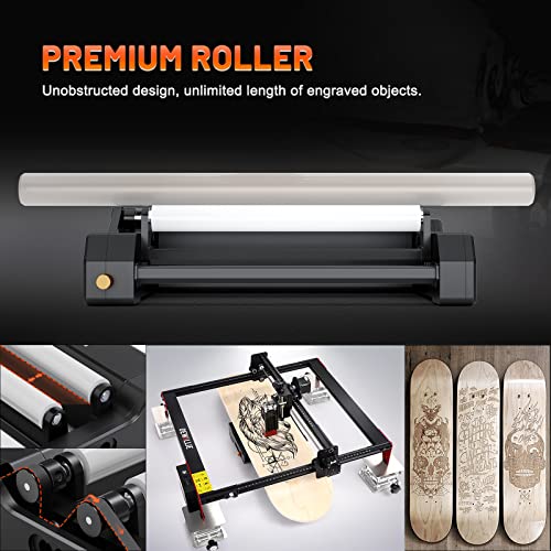 DEWALLIE Laser Rotary Roller, Laser Engraver Y-axis Rotary Roller 360° Rotation for Engraving Cylindrical Objects Cans with 7 Angle Adjustment Diameters for Different Size