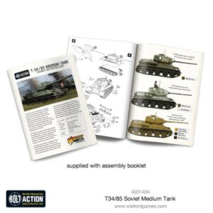 Bolt Action Soviet T34/85 Medium Tank 1:56 WWII Military Wargaming Plastic Model Kit