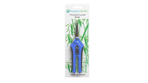 Happy Hydro - Trimming Scissors - Curved Tip - Titanium Coated Blades with Spring-Loaded Comfort Grip Handles - 1 Pack