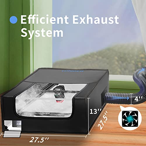 LONGER Laser Engraver Enclosure with Vent, Large Size Laser Cutter Machine Protective Cover for Most Laser Engraving Machine Insulates Against Smoke and Odor, Noise Reduction, Eye Protection