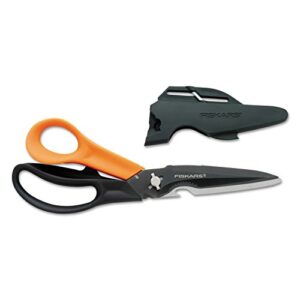 Fiskars 01005692 Cuts+More, 9 in. Length, 3-1/2 in. Cut, Black/Orange