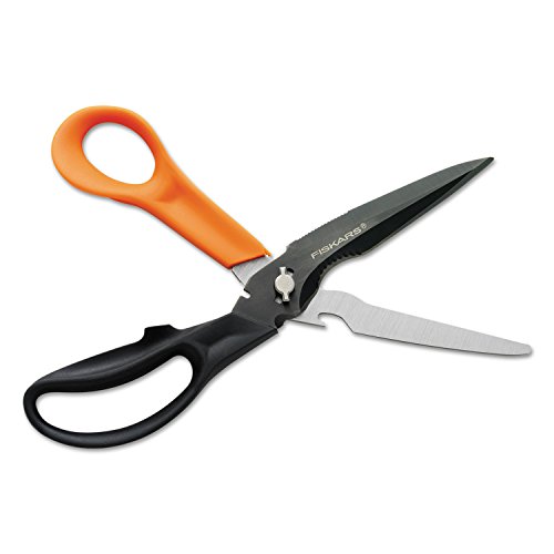 Fiskars 01005692 Cuts+More, 9 in. Length, 3-1/2 in. Cut, Black/Orange