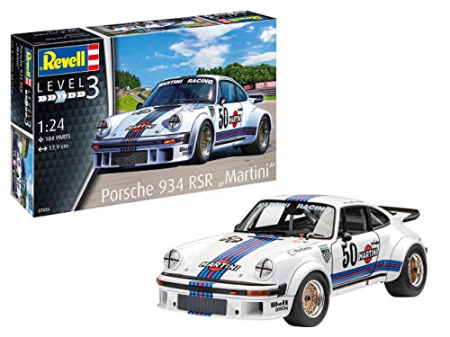 Revell RV07685 07685 7685 1:24 Porsche 934 RSR 'Martini Racing' Plastic Model Kit, Various, 1/24