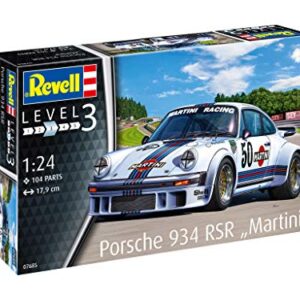 Revell RV07685 07685 7685 1:24 Porsche 934 RSR 'Martini Racing' Plastic Model Kit, Various, 1/24