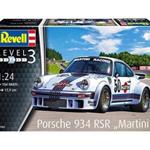 Revell RV07685 07685 7685 1:24 Porsche 934 RSR 'Martini Racing' Plastic Model Kit, Various, 1/24