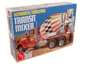 round 2 unknown amt kenworth/challenge transit cement mixer 1:25 scale model kit (amt1215)