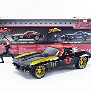 Jada 1:24 Diecast 1966 Chevy Corvette Stingray with Black Widow Figure