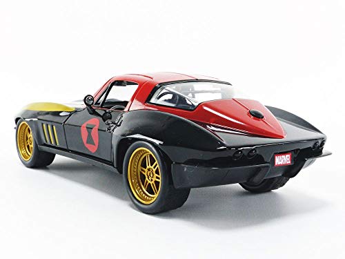 Jada 1:24 Diecast 1966 Chevy Corvette Stingray with Black Widow Figure