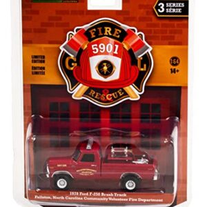 1978 F-250 Brush Truck Maroon Fallston Community Volunteer Fire Department (NC) Fire & Rescue Series 3 1/64 Diecast Model Car by Greenlight 67030 C