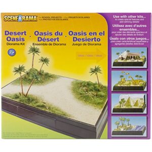 woodland scenics sp4112 scene-a-rama desert oasis diorama kit, multicolor
