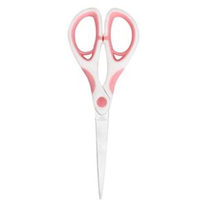 multipurpose pink scissors ergonomic comfort-grip shears stainless steel 6.9 inches office scissors for fabric cutting, home, leather arts crafts scissors (pink)