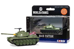corgi diecast world of tanks m48 patton tank with in game codes military fit the box scale model wt91201, dark army green