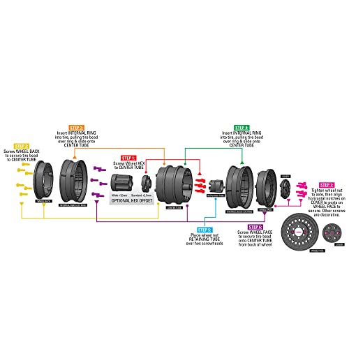 Pro-line Racing 1/10 Carbine Front/Rear 1.9" 12mm Rock Crawler Wheels 2 Black PRO278600