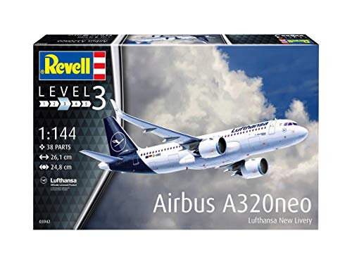 Revell 03942 Airbus A320 Neo Model Kit, 1:144 Scale, Multi-Color