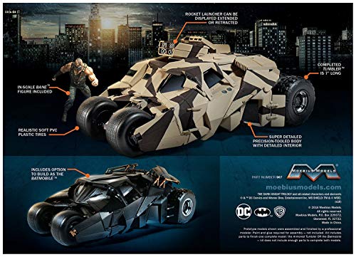 Moebius 967 The Dark Knight Trilogy Armored Tumbler with Bane 1:25 Scale Plastic Model Kit - Requires Assembly