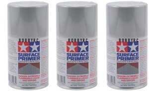 3 pack tamiya 87026 light gray surface primer spray paint 3oz plastic & metal
