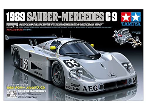 TAMIYA 24359-000 24359 1:24 Sauber-Mercedes C9 1989-faithful Replica, Building, Plastic, Crafts, Hobby, Model kit, Assembly, unpainted, Unvarnished