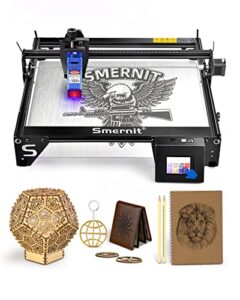 laser engraver smernit s2, 40w high accuracy laser engraving machine with led touchscreen, 5w-5.5w output power laser engraver and cutter for wood, metal, acrylic, leather