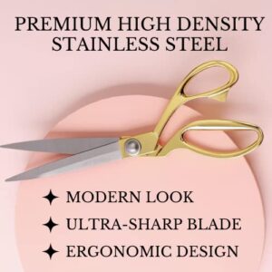 Stainless Steel Scissors Gold Scissor Professional Heavy Duty Sharp Scissors 10.5" Scissors All Purpose Fabric Scissors Professional Sharp Scissors Heavy Duty Craft Scissors Heavy Blades Scissors