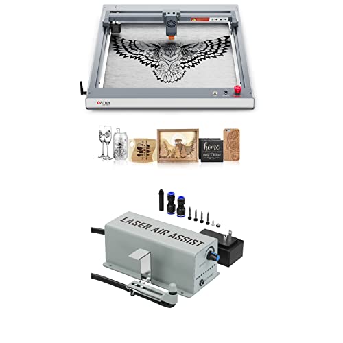 ORTUR Laser Master 3 10W Output Power Laser Engraver, 0.05 * 0.1mm Compressed Spot Laser Cutter add App Offline Control and Laser Air Assist Pump with 16/min Airflow