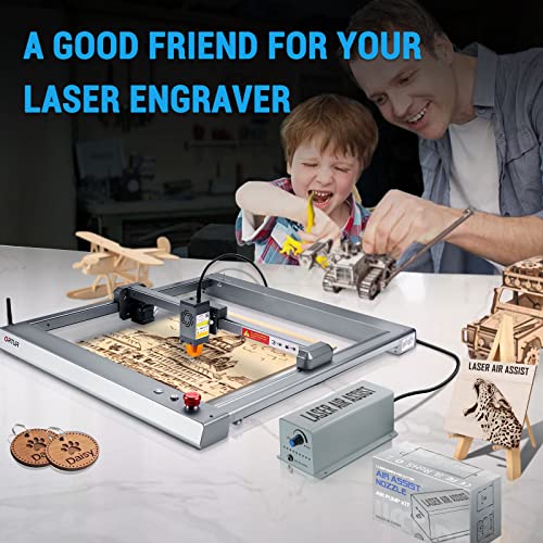 ORTUR Laser Master 3 10W Output Power Laser Engraver, 0.05 * 0.1mm Compressed Spot Laser Cutter add App Offline Control and Laser Air Assist Pump with 16/min Airflow